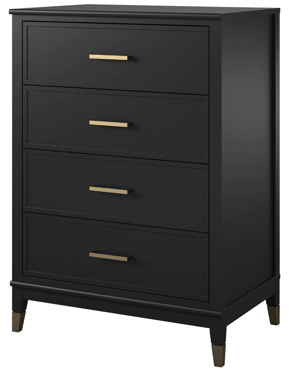 KOMMODE  in 76/106/50 cm  - Schwarz/Bronzefarben, Design, Holzwerkstoff/Metall (76/106/50cm) - MID.YOU