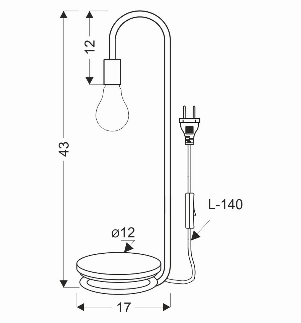 BORDSLAMPA 17/14/43 cm   - svart/guldfärgad, Design, metall (17/14/43cm)