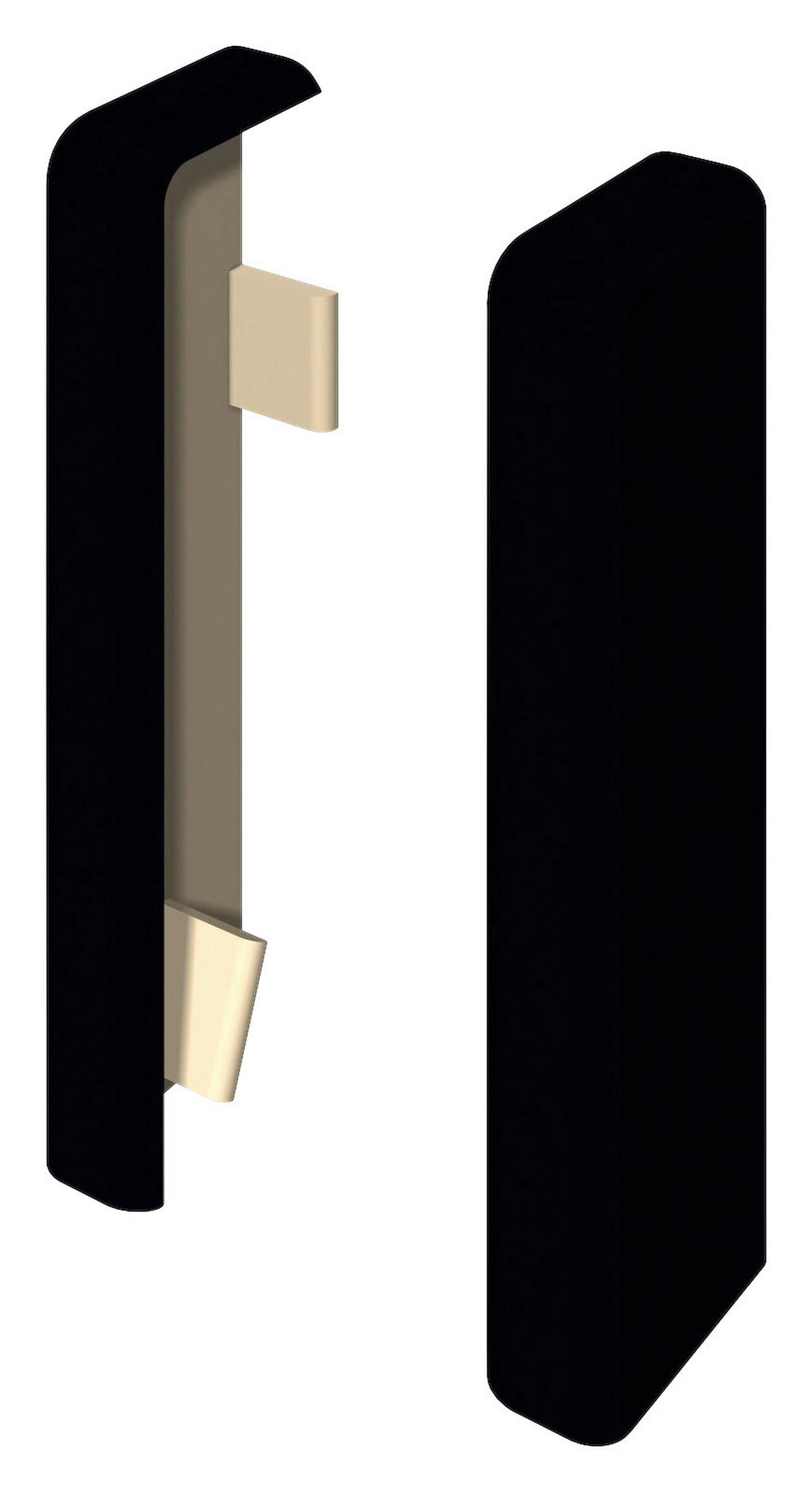 Sockelleitenendstück Schwarz - Schwarz, KONVENTIONELL, Kunststoff (2.2/2.2/5.9cm) - Egger Holzwerkstoffe