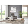 FERNSEHSESSEL  mit Relaxfunktion Struktur Grau  - Schwarz/Grau, MODERN, Textil/Metall (73/115/85cm) - Cantus