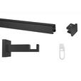 VORHANGSTANGENSET 120 cm  - Schwarz, Design, Metall (120cm) - Homeware