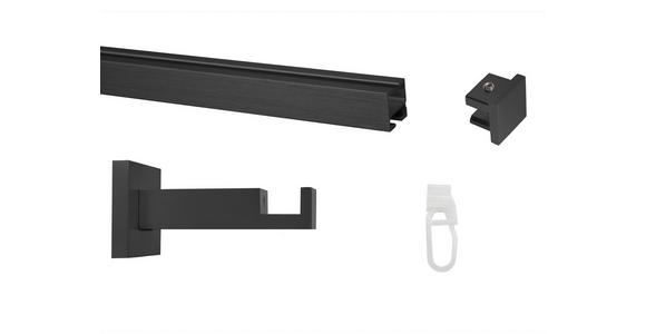 VORHANGSTANGENSET 120 cm  - Schwarz, Design, Metall (120cm) - Homeware