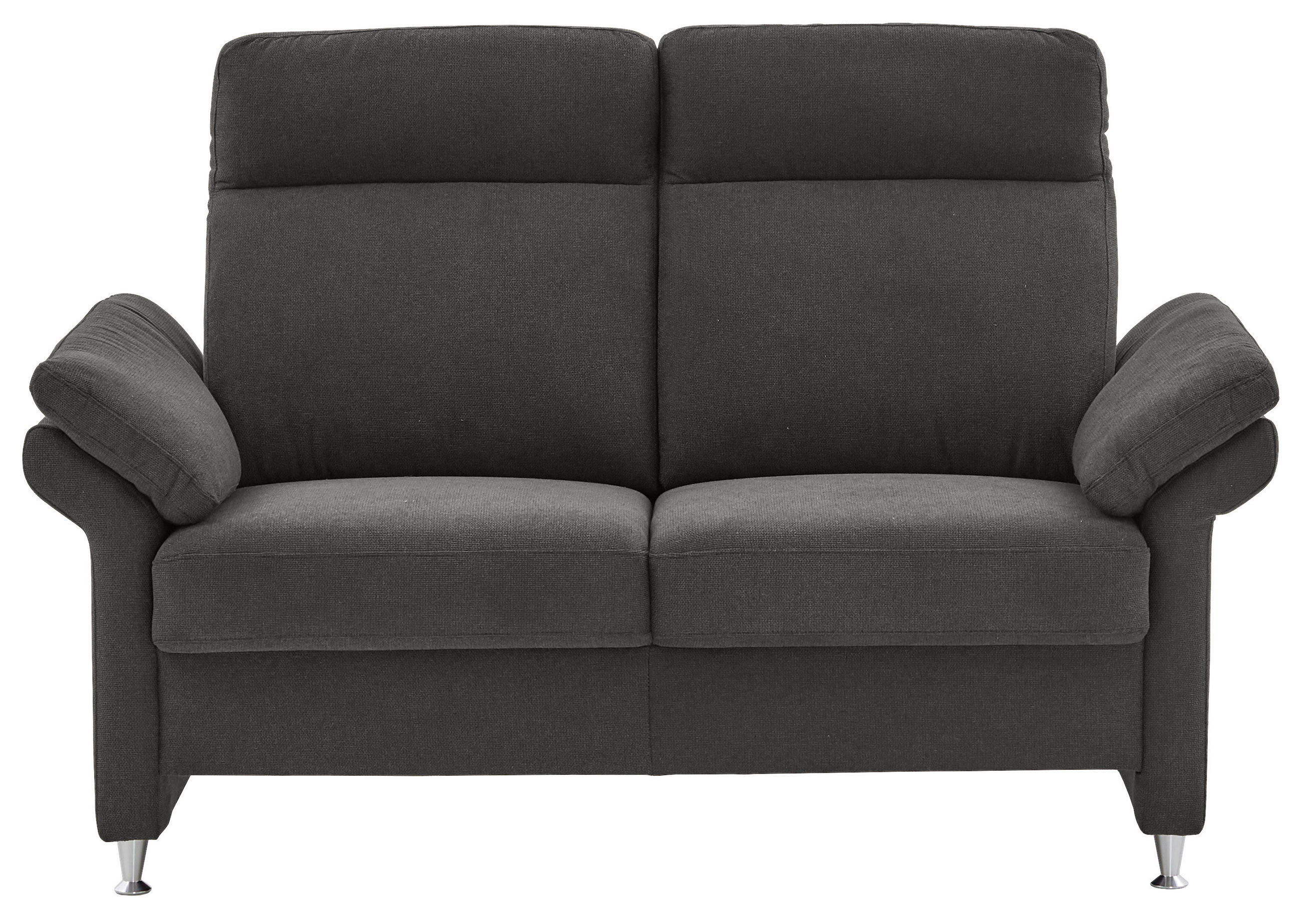 2-SITZER-SOFA Flachgewebe Anthrazit  - Anthrazit/Alufarben, MODERN, Textil/Metall (156/103/89cm) - Pure Home Comfort