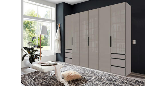 DREHTÜRENSCHRANK in Sahara - Schwarz/Sahara, KONVENTIONELL, Glas/Holzwerkstoff (300/236/58cm) - Hom`in