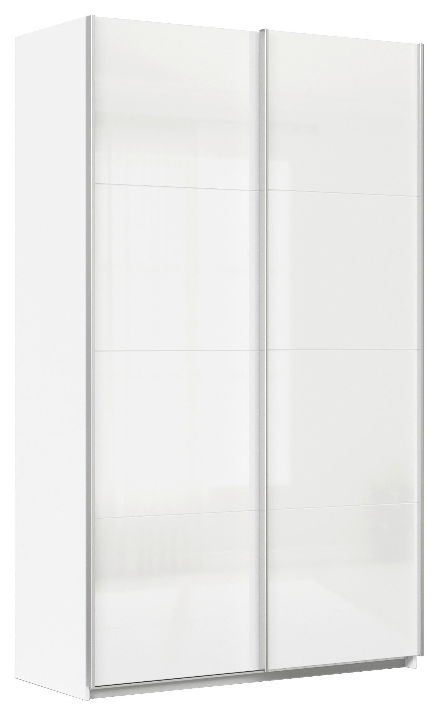 SCHWEBETÜRENSCHRANK 136/210/57 cm 2-türig Weiß  - Chromfarben/Weiß, KONVENTIONELL, Holzwerkstoff/Metall (136/210/57cm) - Carryhome