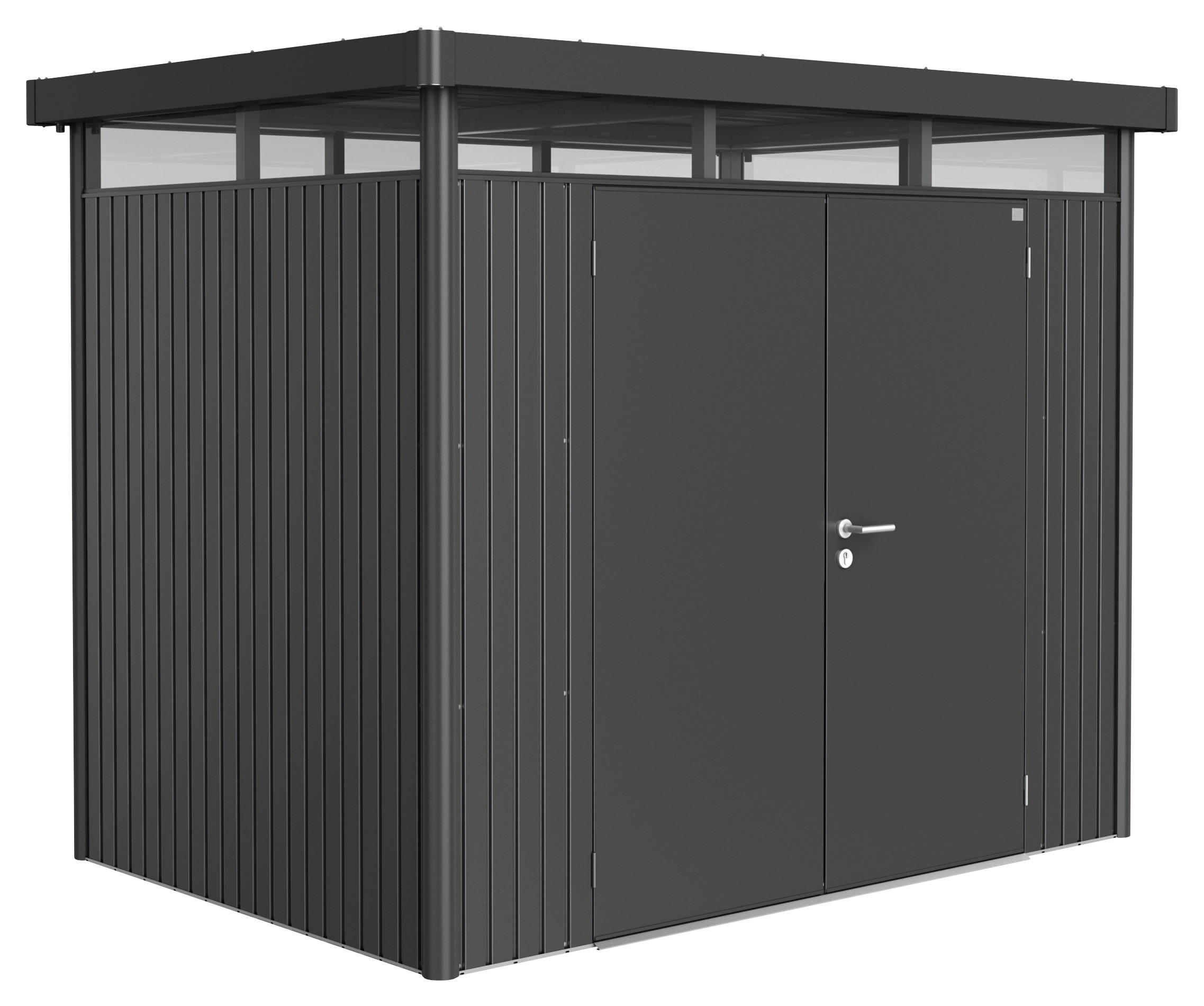 GERÄTEHAUS 275/222/195 cm  - Dunkelgrau, Design, Metall (275/222/195cm) - Biohort