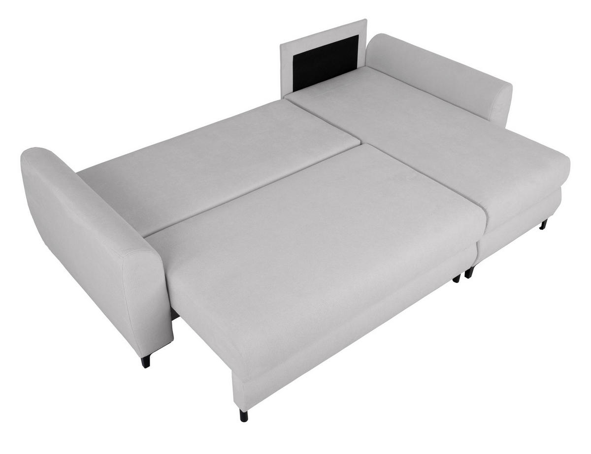ECKSOFA Moli Grau Mikrofaser  - Schwarz/Grau, Design, Textil/Metall (236/148cm) - MID.YOU