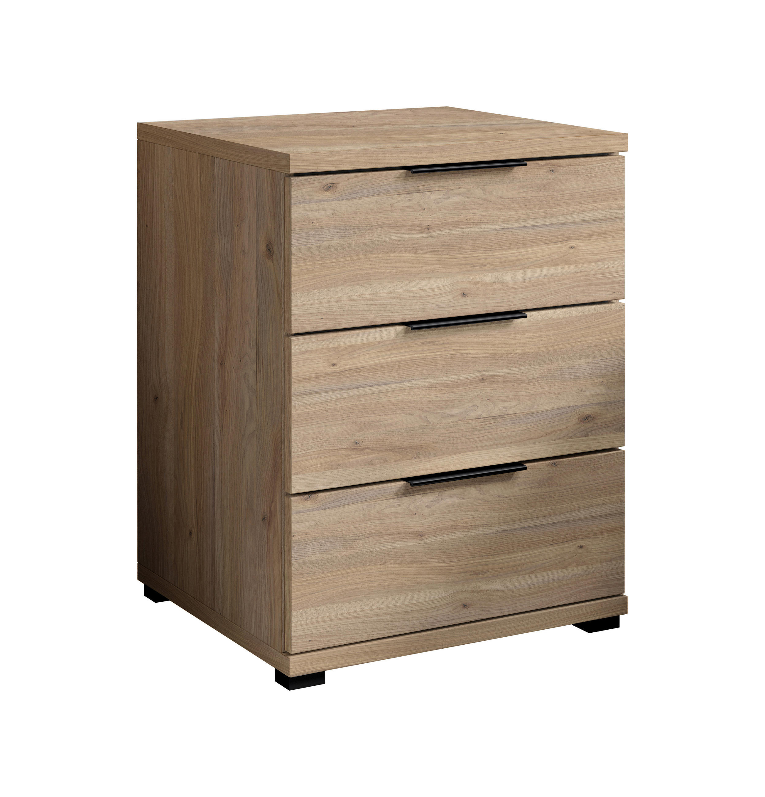 NOĆNI ORMARIĆ boje hrasta   - boje hrasta/crna, Moderno, drvni materijal/plastika (46/61/42cm)