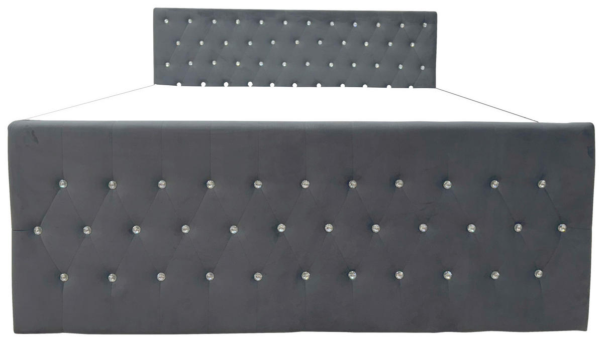 BOXSPRINGBETT 140/200 cm  in Graphitfarben  - Graphitfarben, MODERN, Textil (140/200cm) - Livetastic