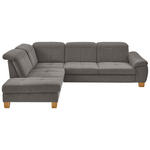 ECKSOFA in Flachgewebe Braun  - Wildeiche/Braun, Natur, Holz/Textil (243/301cm) - Voleo