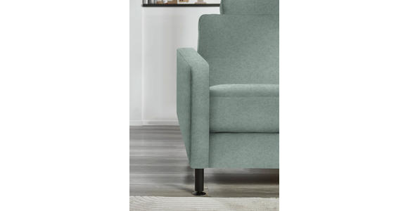 ECKSOFA  in Chenille, Flachgewebe Mintgrün  316/175 cm  - Schwarz/Mintgrün, Design, Textil/Metall (316/175cm) - Dieter Knoll