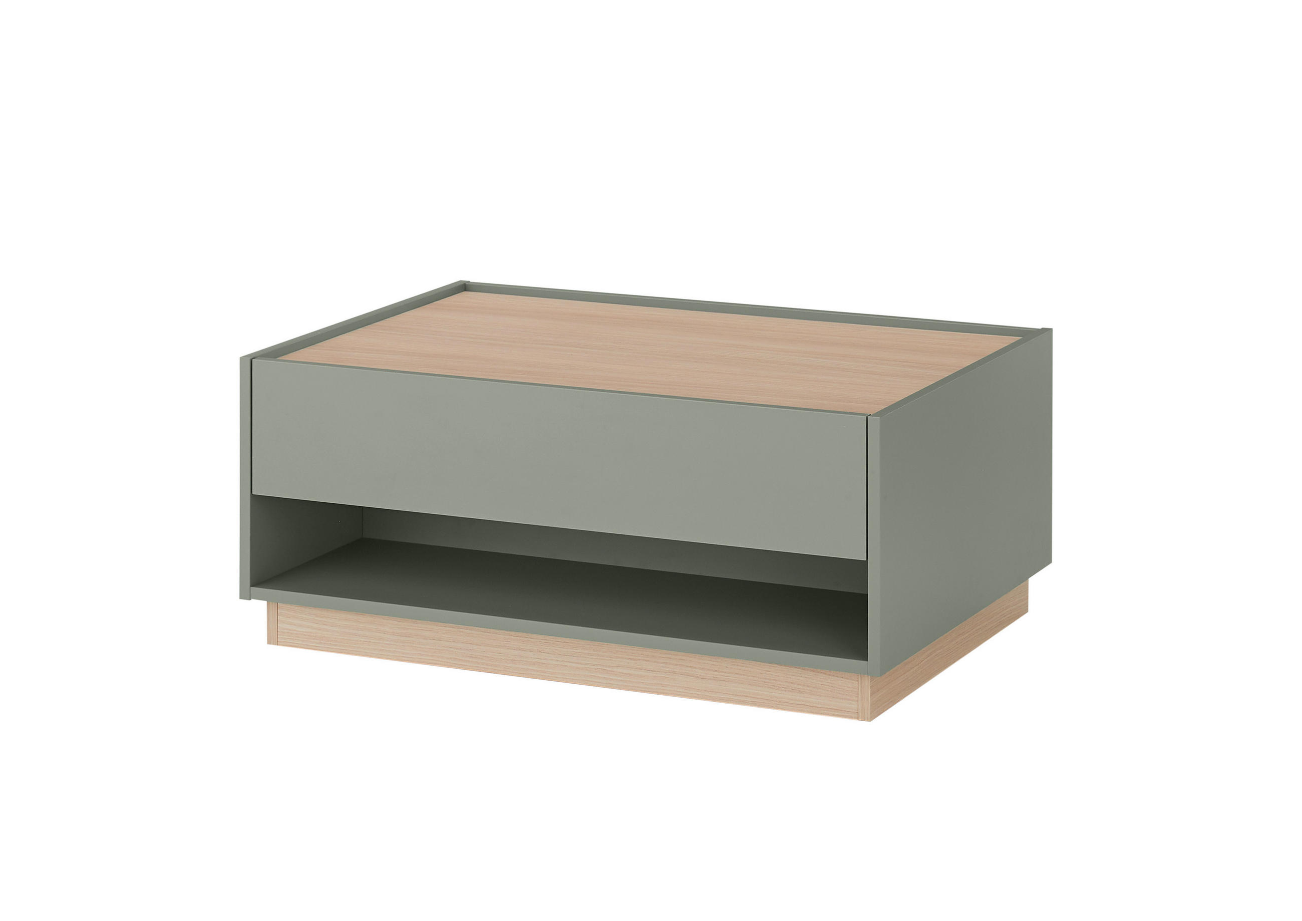 COUCHTISCH 90/60/38 cm  in Holzwerkstoff Stauraum, offenes Fach  - Eichefarben/Grün, Design, Holzwerkstoff (90/60/38cm) - Modante