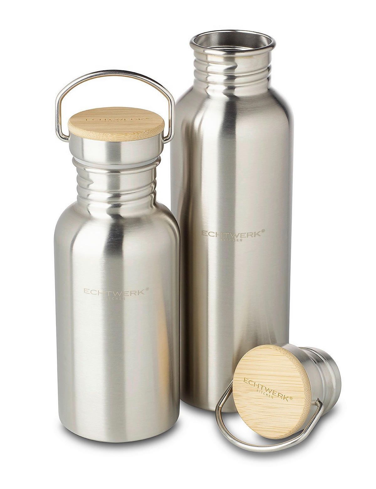 ISOLIERFLASCHE 0,5 L  - Silberfarben, Basics, Metall (7/18cm) - Echtwerk