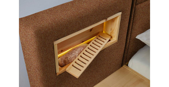 BETT 180/200 cm in Orange, Zirbelkieferfarben - Zirbelkieferfarben/Orange, Natur, Holz/Textil (180/200cm) - Valnatura