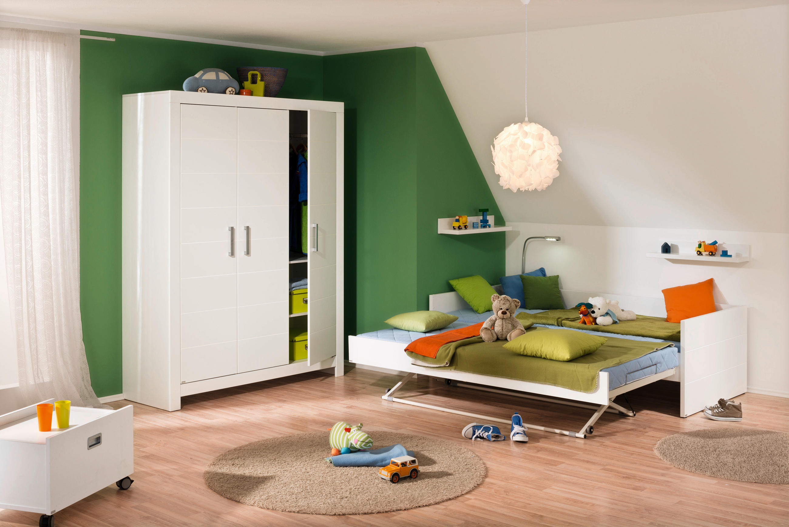 AUSZIEHBETT 90-180/190 cm Weiss  - Weiss/Buchefarben, Konventionell, Holz/Holzwerkstoff (90-180/190cm) - Paidi