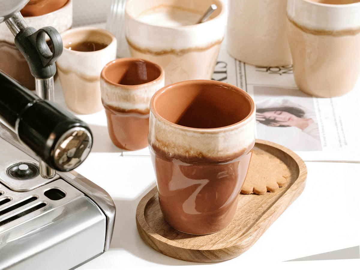 TASSENSET Squeezy Mocha Mousse 4-teilig  - Schlammfarben/Creme, Basics, Keramik (11/8cm) - Creatable