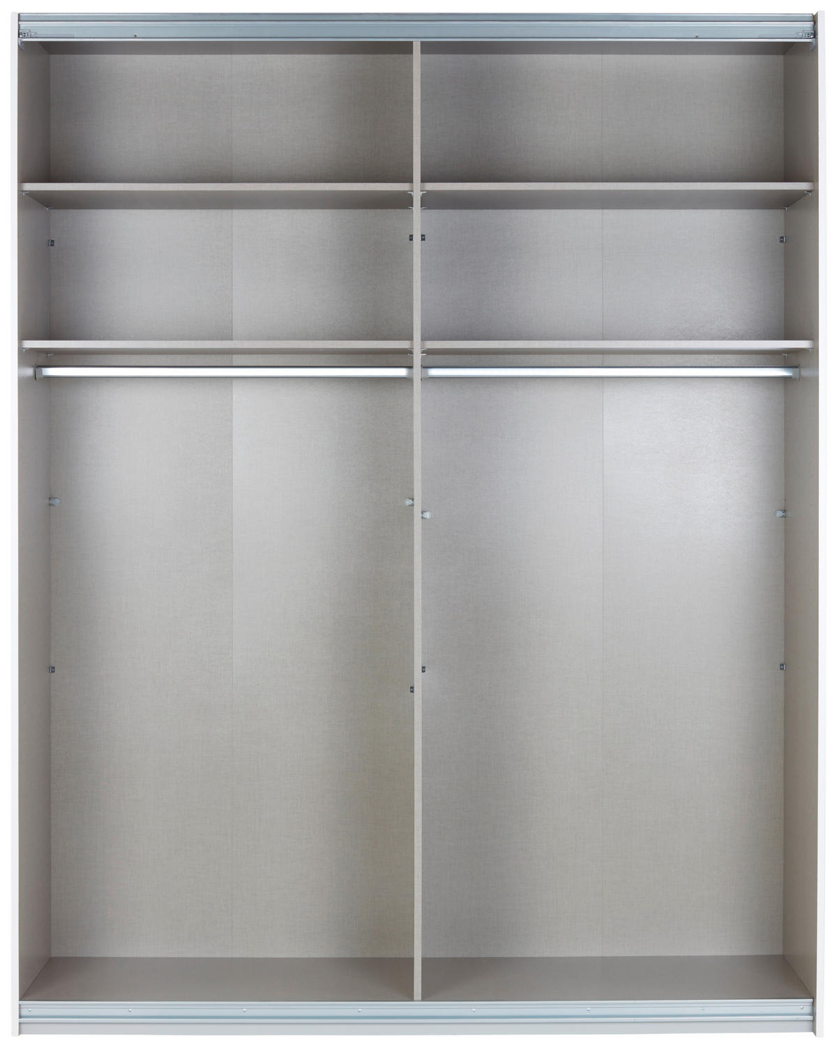 SCHWEBETÜRENSCHRANK 181/229/62 cm 2-türig Silberfarben, Weiß  - Silberfarben/Alufarben, MODERN, Holzwerkstoff/Metall (181/229/62cm) - Luca Bessoni