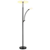 LED-STEHLEUCHTE Tirana 80/40,5/183 cm  - Schwarz/Weiß, Design, Kunststoff/Metall (80/40,5/183cm) - Globo