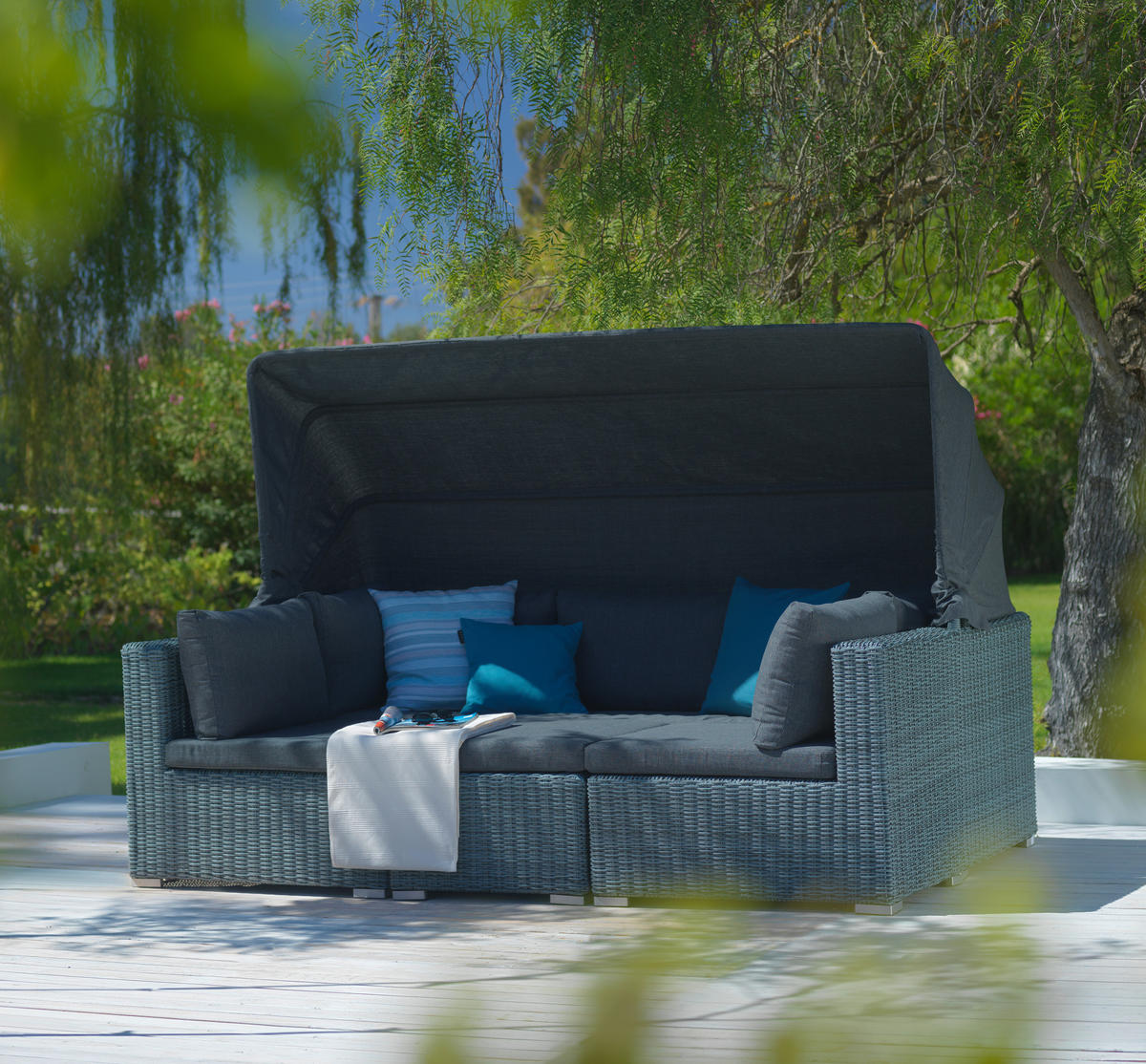 Mobilier Terasă Și Lounge   228/70/84 cm  - gri, Romantik / Landhaus, plastic/metal (228/70/84cm) - Ambia Garden