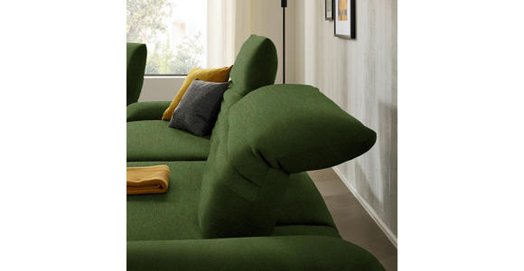 ECKSOFA  in Teddystoff Dunkelgrün  280/170-195 cm  - Dunkelgrün/Schwarz, Design, Textil/Metall (280/170-195cm) - Dieter Knoll