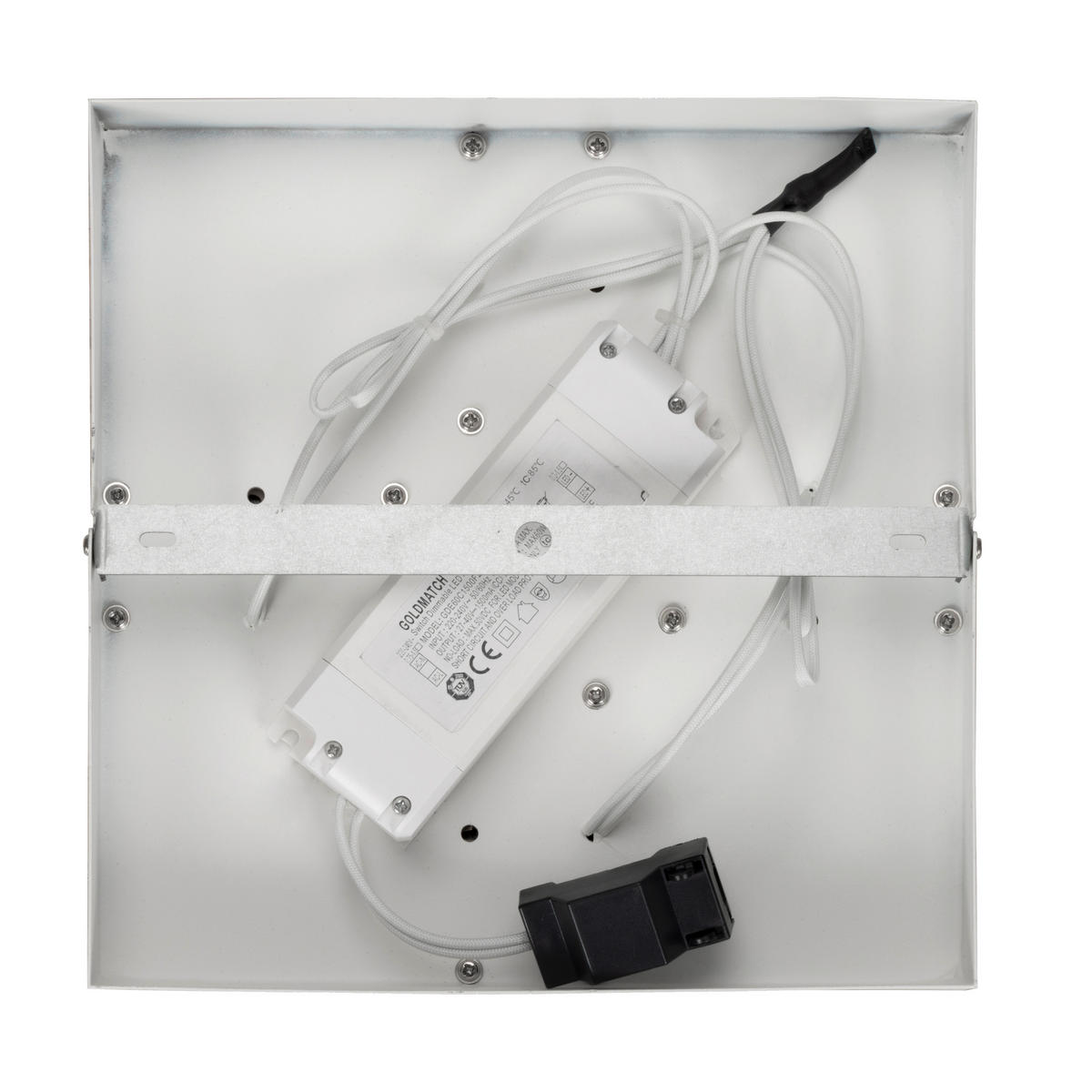 STROPNÉ LED SVIETIDLO, 75,5/75,5/5 cm - biela, Lifestyle, kov/drevo (75,5/75,5/5cm) - Novel