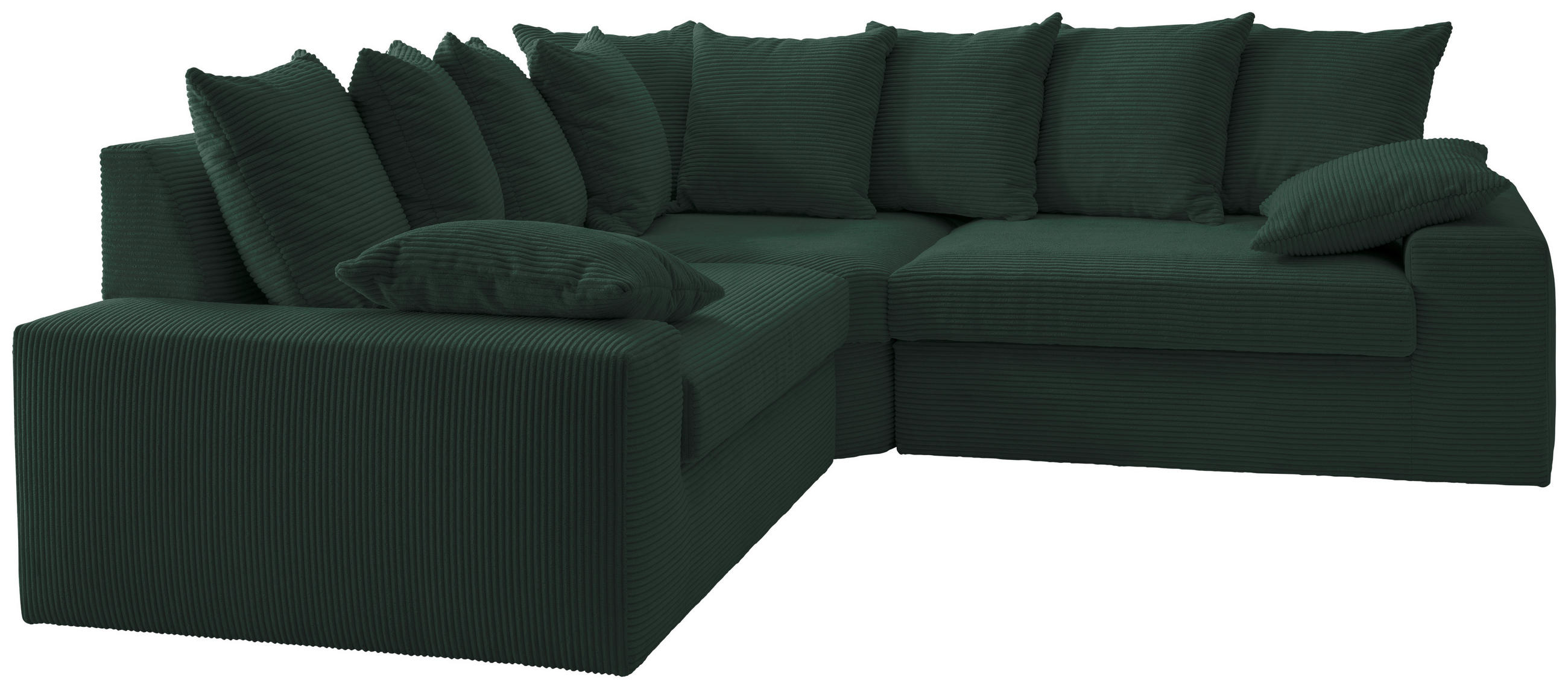 ECKSOFA Grün Cord  - Schwarz/Grün, Design, Kunststoff/Textil (236/236cm) - Livetastic