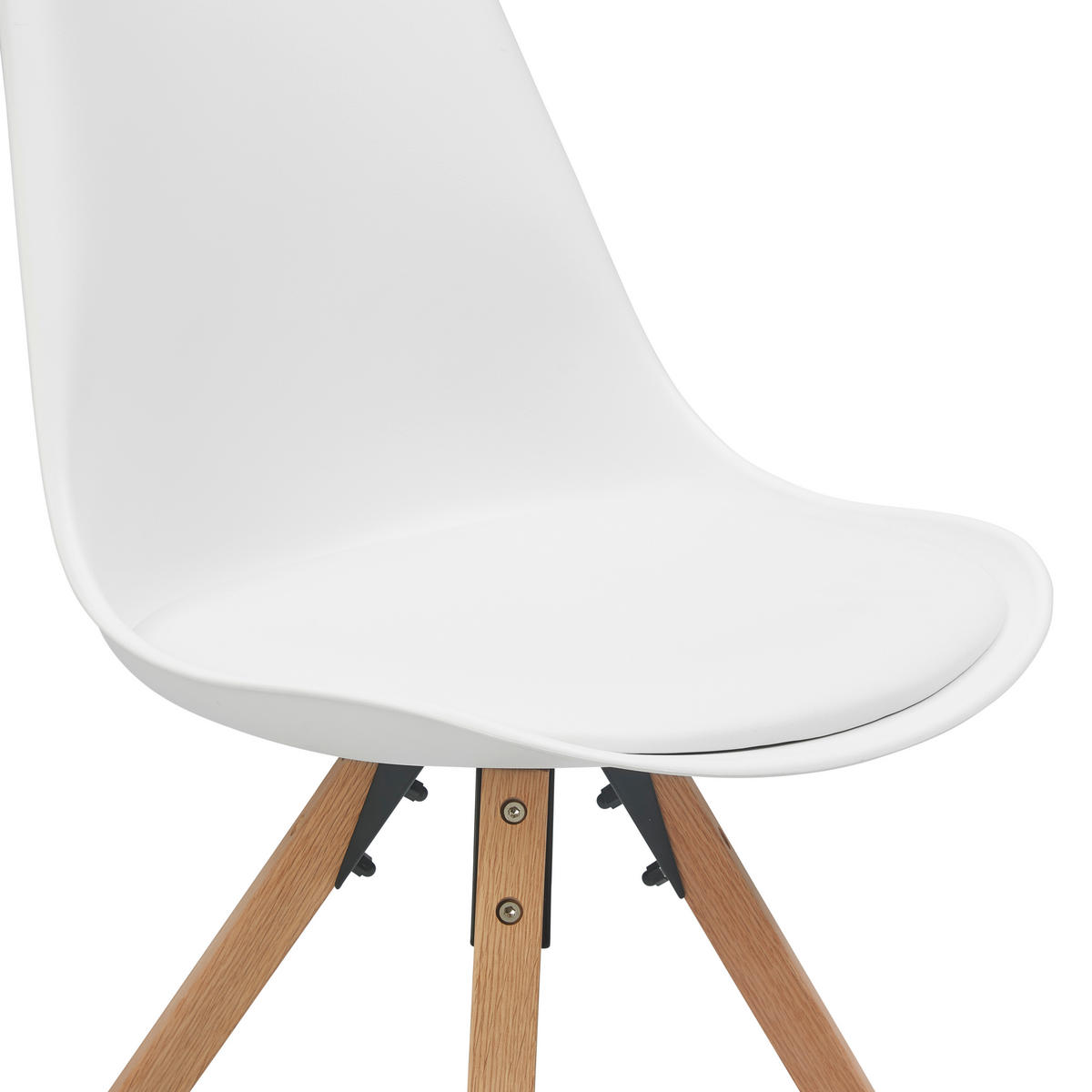 STUHL  in Lederlook glatt  - Weiss/Naturfarben, Lifestyle, Holz/Kunststoff (48,5/84/55cm) - MID.YOU