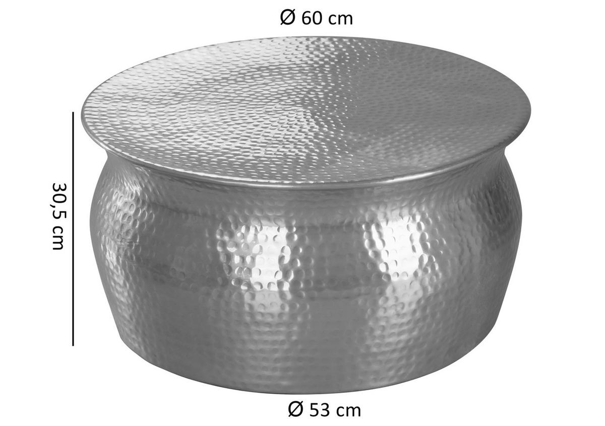 DOHÁNYZÓASZTAL fém 60/60/30,5 cm   - ezüst, Lifestyle, fém (60/60/30,5cm) - MID.YOU