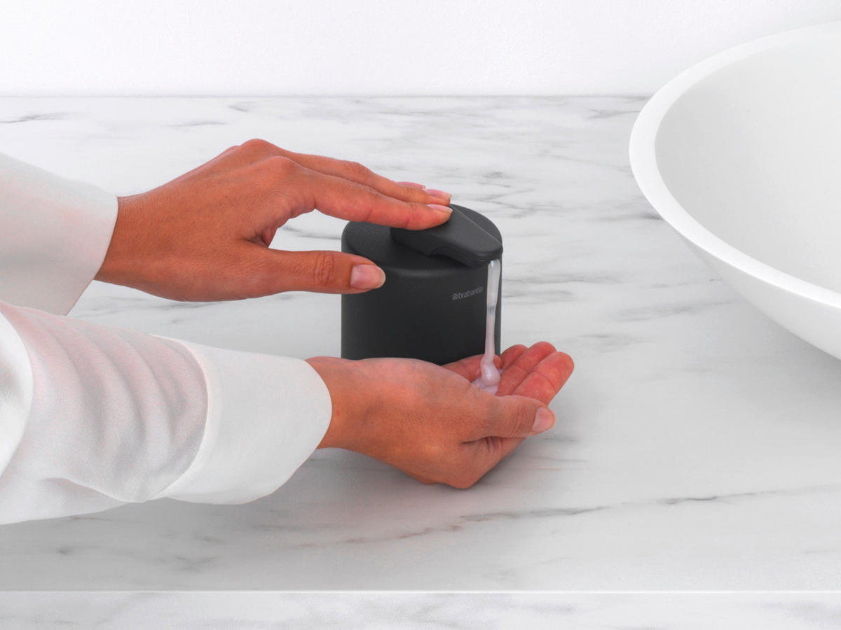 SEIFENSPENDER MINDSET  - Transparent/Grau, Basics, Glas/Metall (8/11/9.5cm) - Brabantia