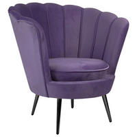 FOTELJ,  lila tekstil - lila/črna, Trend, kovina/tekstil (83/87/76cm) - Xora