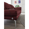 RÉCAMIERE in Echtleder Rot  - Chromfarben/Rot, Design, Leder/Metall (209/85-109/95-16cm) - Dieter Knoll