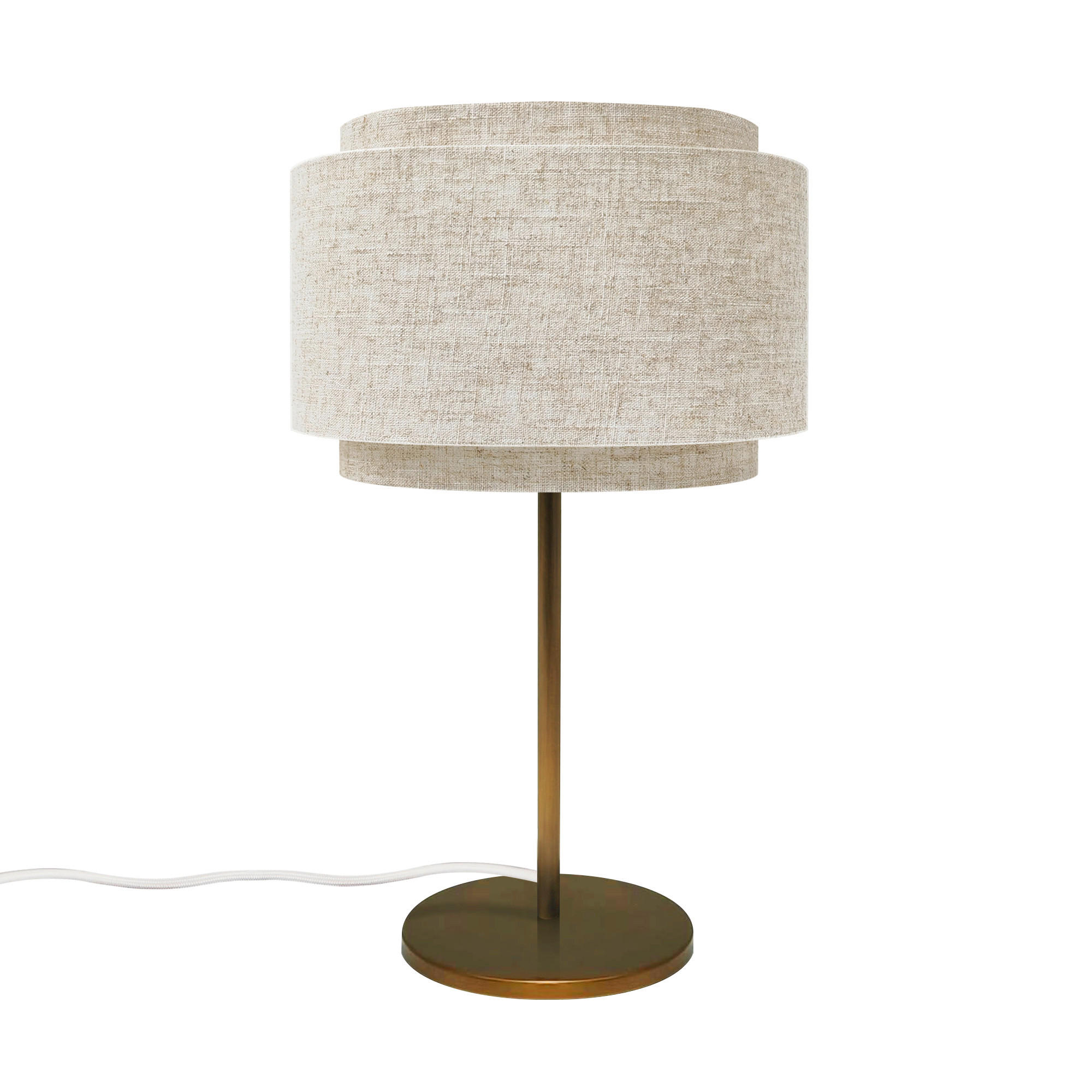TISCHLEUCHTE 21/37 cm  - Beige/Braun, Design, Textil/Metall (21/37cm) - Nordlux