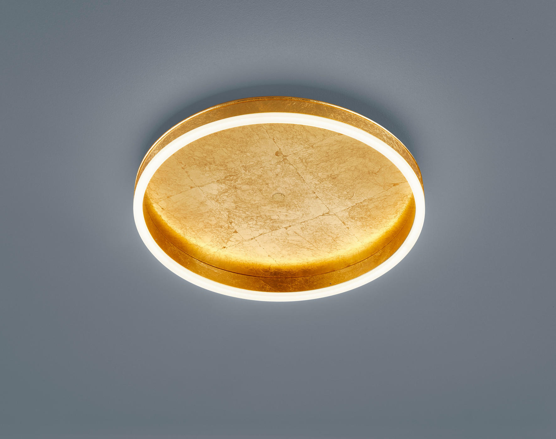LED-DECKENLEUCHTE Sona 40/7 cm - Goldfarben, Design, Kunststoff/Metall (40/7cm) - Helestra