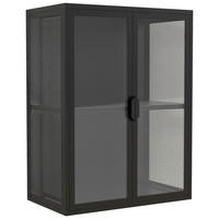 Vitrină Suspendată, negru  - negru/transparent, Design, sticlă/metal (60/80/35cm) - MID.YOU