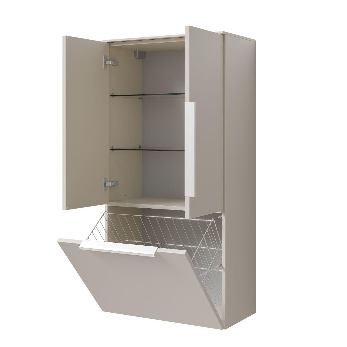 MIDISZEKRÉNY 60/121/33 cm  - kasmír/alumínium színű, Basics, faalapú anyag/Üveg (60/121/33cm) - Sadena