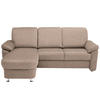 ECKSOFA in Flachgewebe Sandfarben  163/220 cm  - Sandfarben/Chromfarben, KONVENTIONELL, Textil/Metall (163/220cm) - Beldomo System