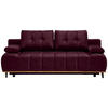 SCHLAFSOFA Webstoff Dunkelrot  - Schwarz/Dunkelrot, Design, Holz/Textil (206/77-87/102cm) - Novel
