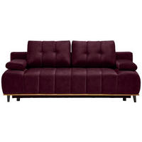 SCHLAFSOFA Webstoff Dunkelrot  - Schwarz/Dunkelrot, Design, Holz/Textil (206/77-87/102cm) - Novel