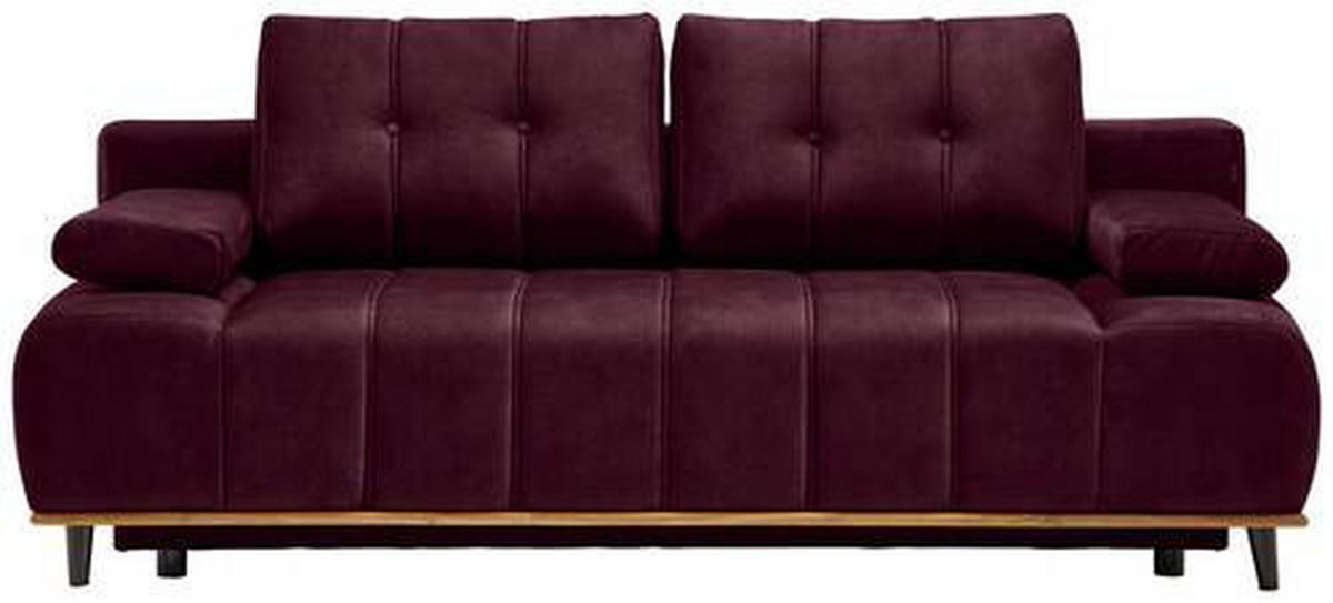 SCHLAFSOFA Webstoff Dunkelrot  - Schwarz/Dunkelrot, Design, Holz/Textil (206/77-87/102cm) - Novel