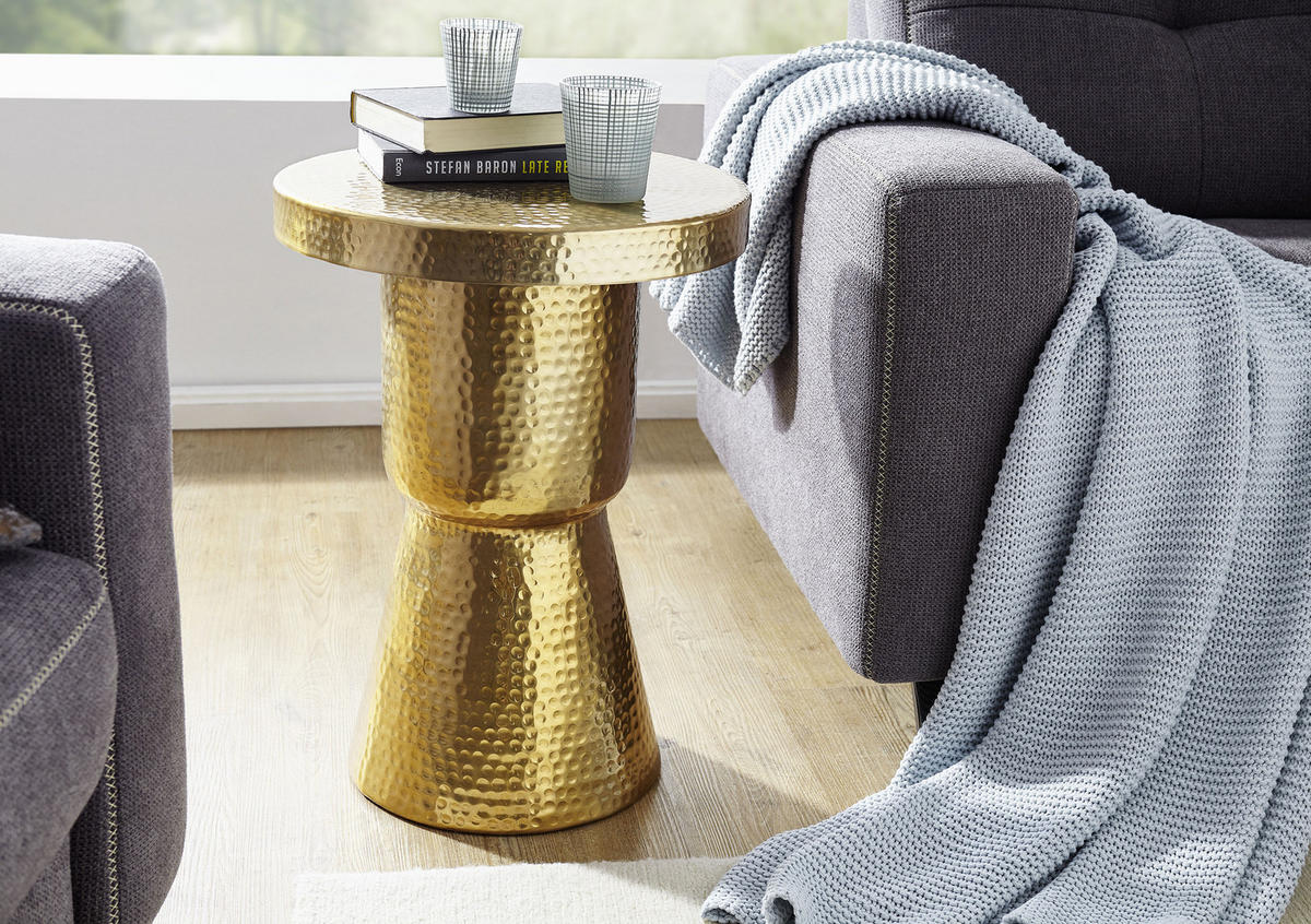 BEISTELLTISCH in Metall 43/43/59 cm  - Goldfarben, Lifestyle, Metall (43/43/59cm) - MID.YOU