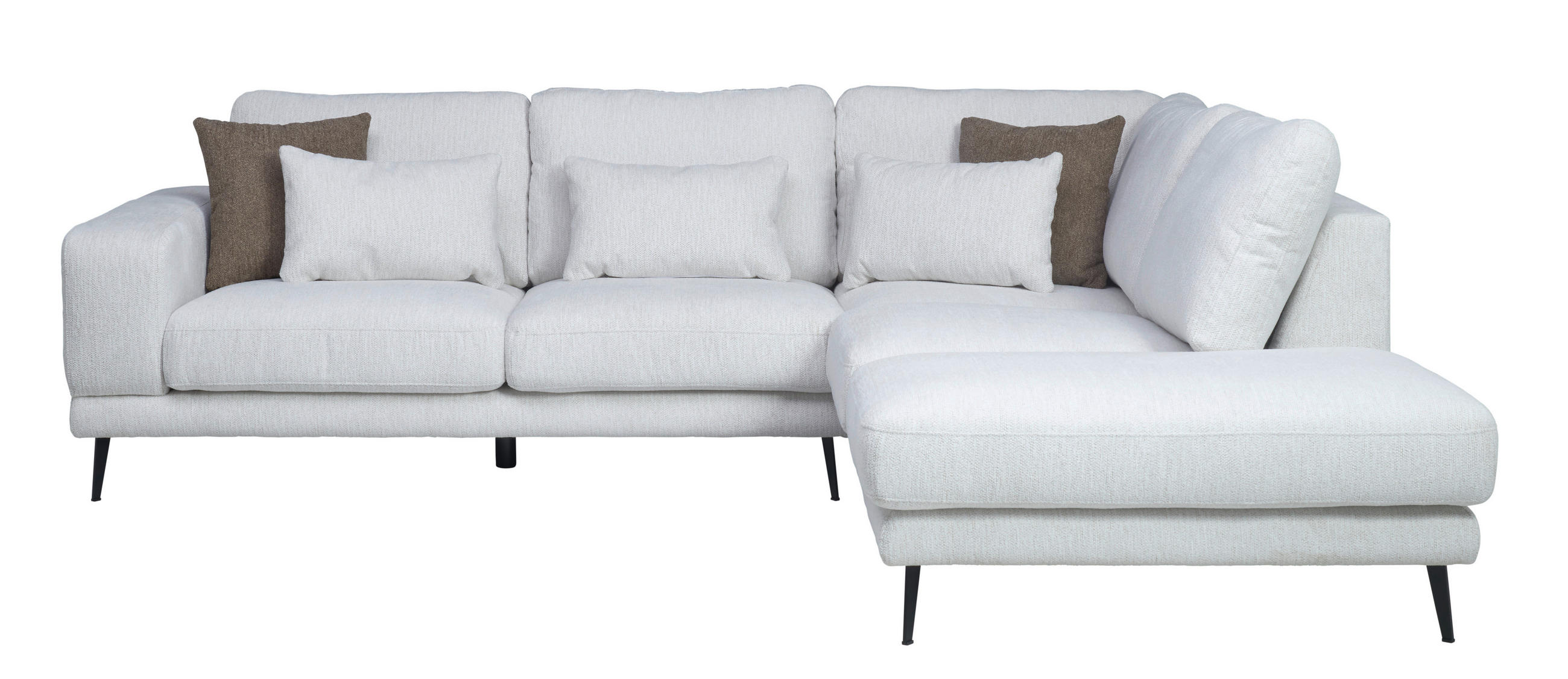 ECKSOFA Beige Struktur  - Beige/Schwarz, KONVENTIONELL, Textil/Metall (280/237cm) - Cantus