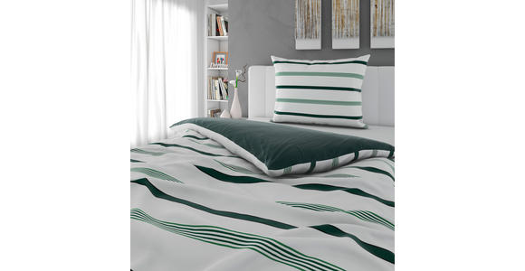 WENDEBETTWÄSCHE Satin 140/200 cm  - Grün, KONVENTIONELL, Textil (140/200cm) - Novel