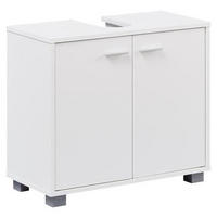 OMARICA ZA POD UMIVALNIK 60/55/30 cm  - bela/barve aluminija, Basics, kovina/umetna masa (60/55/30cm) - MID.YOU