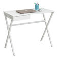 SCHREIBTISCH 90/48/76 cm Weiß Hochglanz Stauraum  - Weiß Hochglanz/Weiß, Design, Holzwerkstoff/Metall (90/48/76cm) - Hom`in