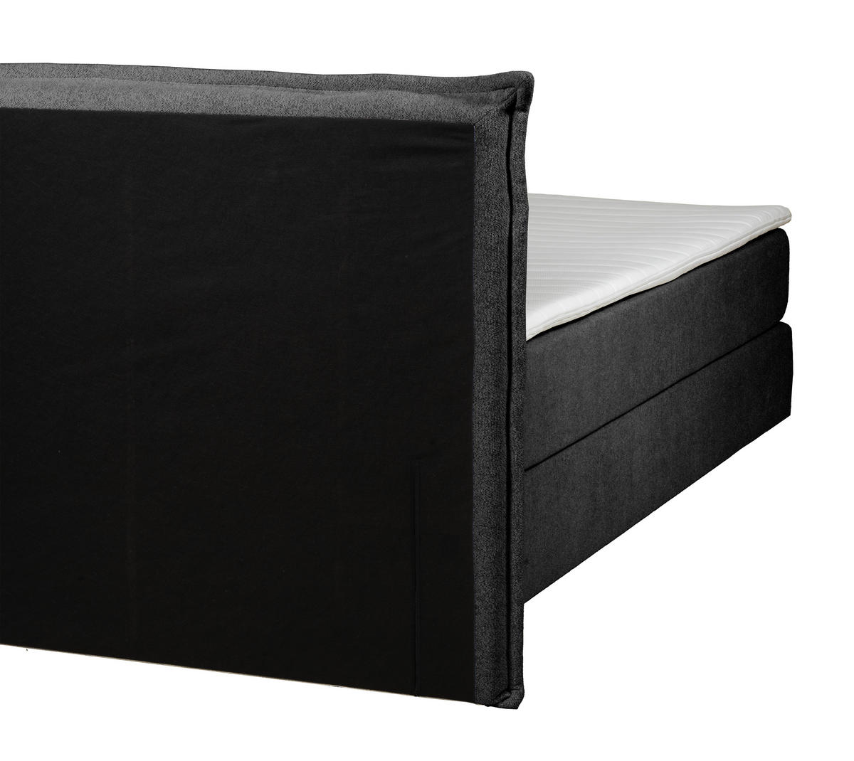 BOXSPRINGBETT 140/200 cm,  in Anthrazit, Matratze, gepolstertes Kopfteil, Topper, H3 + H3 = fest  - Anthrazit/Schwarz, Trend, Textil (140/200cm) - Chameo