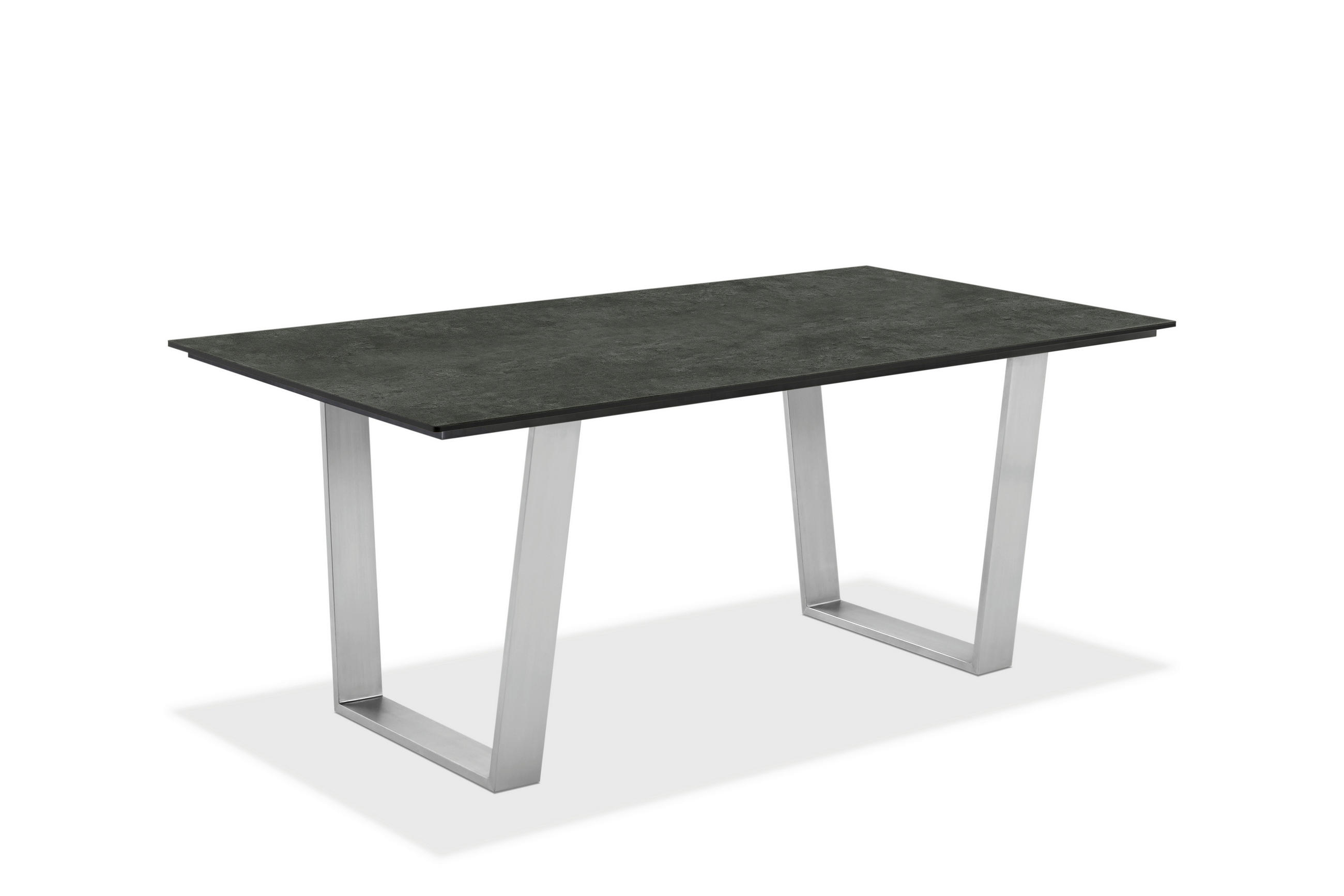 GARTENTISCH Kunststoff Edelstahlfarben, Graphitfarben rechteckig  - Edelstahlfarben/Graphitfarben, Design, Kunststoff/Metall (220/95/76cm)