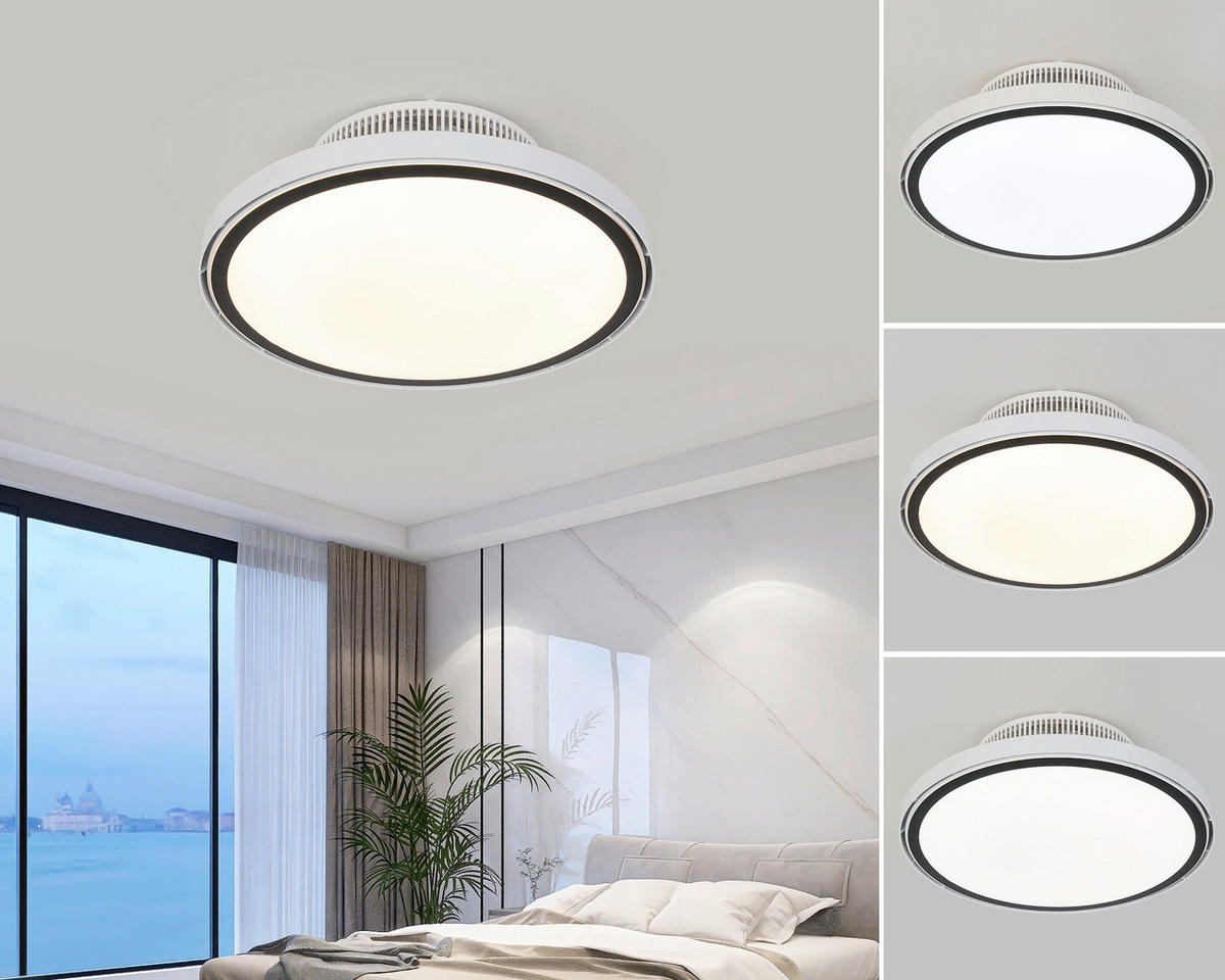 DECKENVENTILATOR - Schwarz/Weiß, Trend, Kunststoff/Metall (46/19,5cm) - Mican