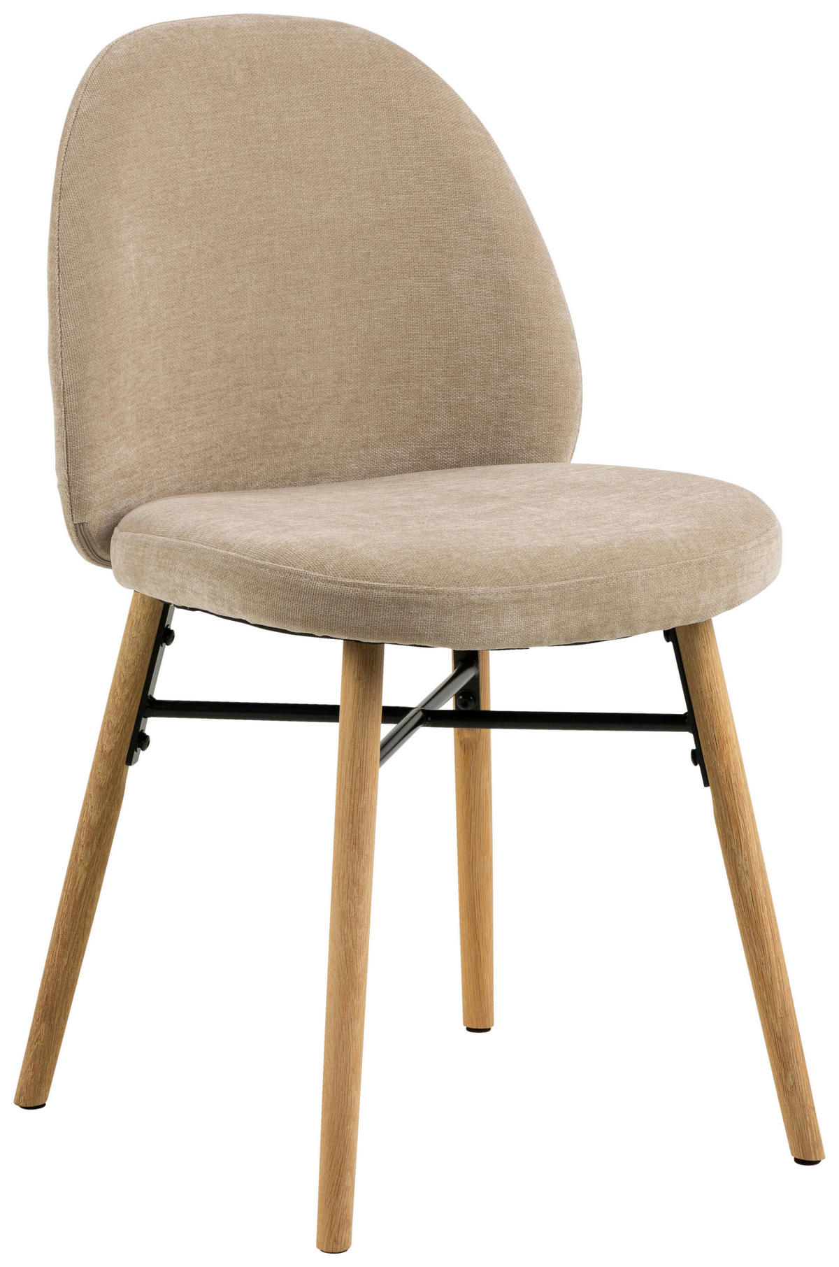 STUHL  - Eichefarben/Beige, Design, Holz/Textil (58,5/80/60cm) - MID.YOU
