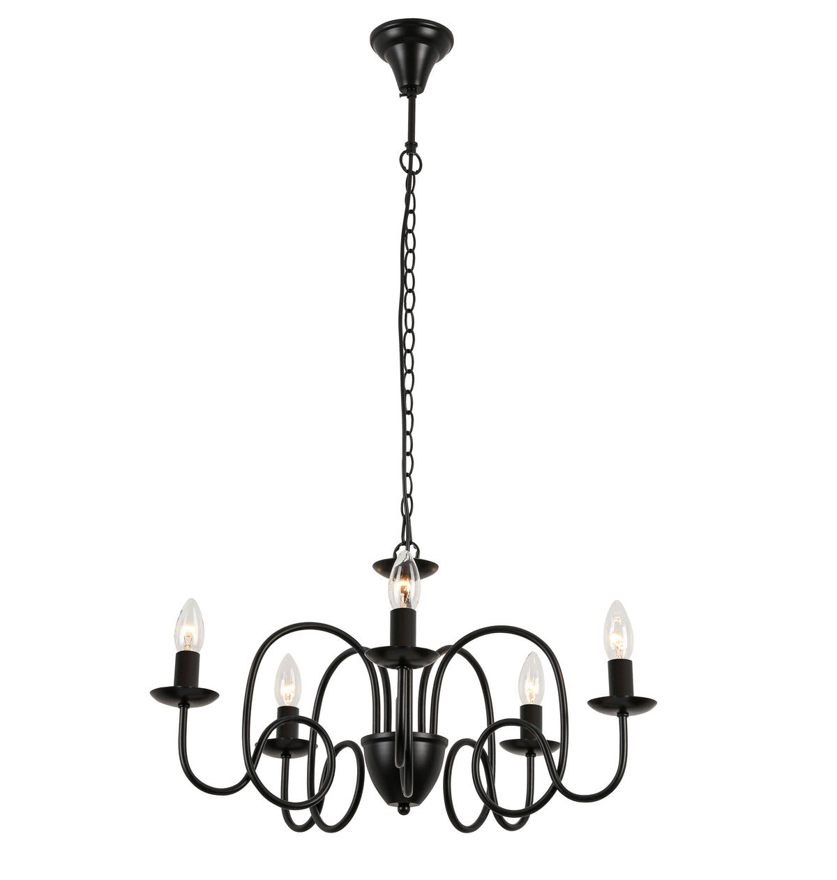 LESTENEC        60/120 cm     5x max 40W W E14 - črna, Basics, kovina (60/120cm) - Marama