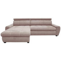 Wohnlandschaft inkl.Funktionen in Webstoff Silberfarben  - Weiss/Silberfarben, Lifestyle, Kunststoff/Textil (173/276cm) - Stylife